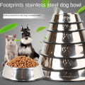 Stainless steel dog food bowl custom Fall resistant and non-slip dog feeding bowl